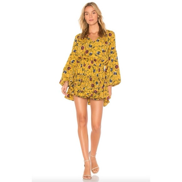 MISA Los Angeles “Violet” Mini Dress in Marigold Multi Floral Long Sleeve - Picture 2 of 16
